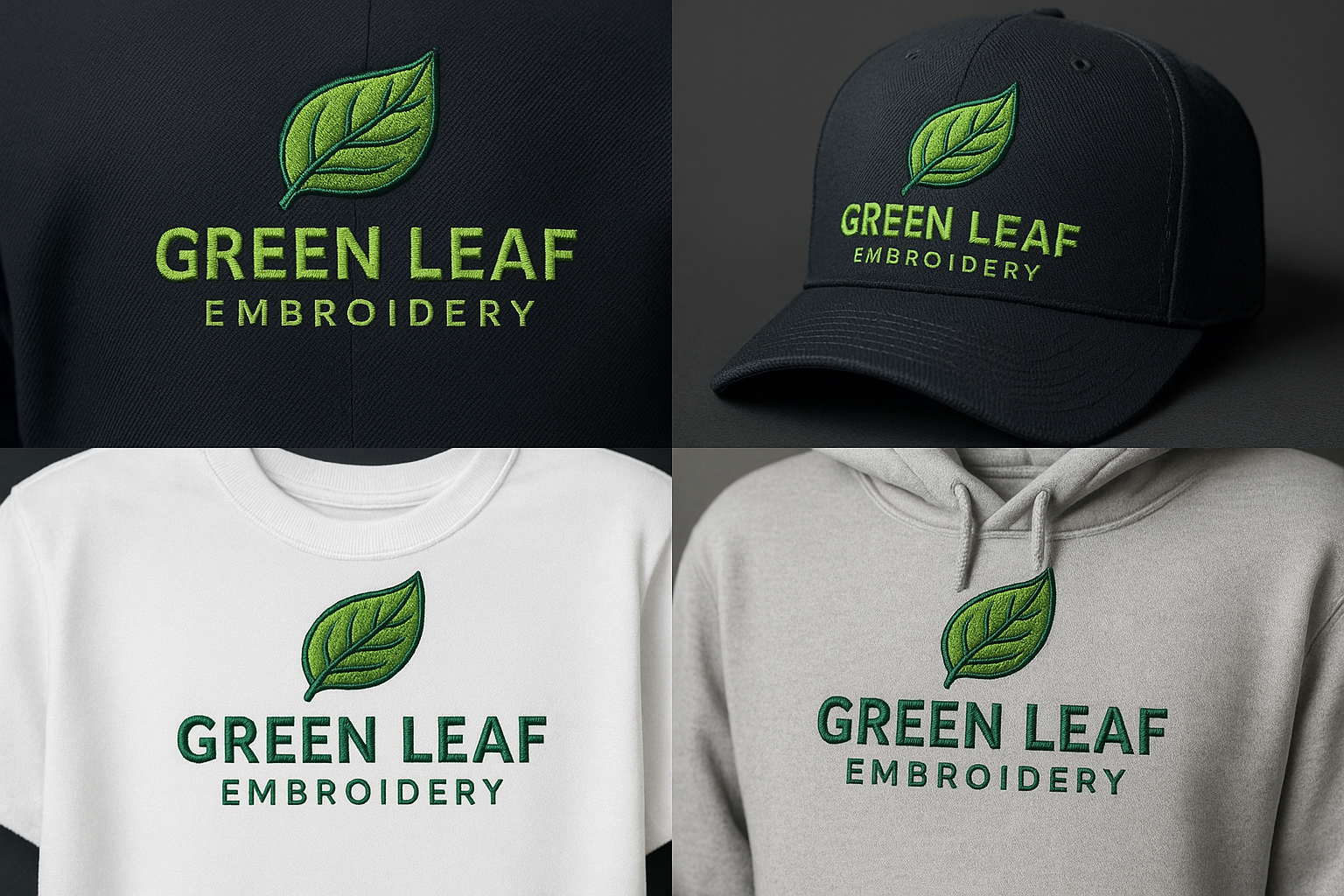 green leaf embroidery